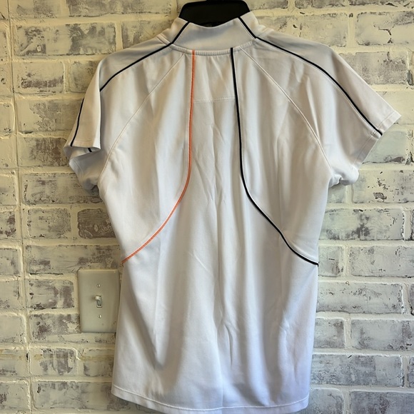 Annika Cutter & Buck Women's Shirt Short Sleeved Golf Tee VNeck White Size Large - Picture 6 of 7